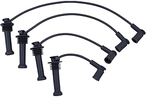 HouYeen 4Pcs Spark Plug Ignition Cable Wire Set for Fo-rd Pu-ma Mondeo mk4 KA Grand C Max Fusion Focus mk3 mk2 mk1 Fiesta mk6 mk5 mk4 Courier B C Max Ma-zda 2 Vol-vo V50 S40 C30 1.2 1.4 1.6 Ti