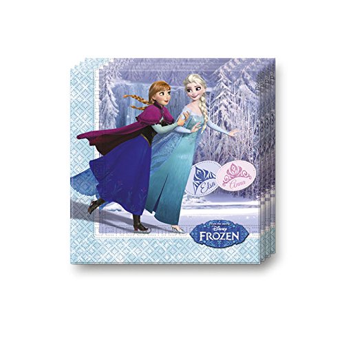 62-teiliges Party Set Disney Frozen Ice – Die Eiskönigin Teller, Becher, Servietten, Tischdecke, Partytüten, Einladungen, Trinkhalme, Cupcake Ständer – für 8 Kinder - 4