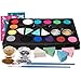 Produktbild HEYSAMO Kinderschminke Set Face Paint - Hochwertiges Kinder Schminkset Ideal für Partys Mädchen, Schablonen, Gesichtsfarben, Halloween & Fasching, Professionellemit wasserlösliche Schminkfarbe