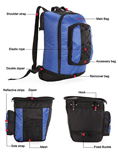 vitalite-cycle Fahrrad Tasche Bike Double Side Packtaschen hinten Rack Schwanz Sitz Trunk Bag - 6