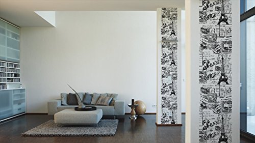 Livingwalls selbstklebendes Panel pop.up Panel 2,50 m x 0,35 m schwarz weiss 942241 - 2