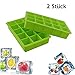 Produktbild Nifogo Eiswürfelform Silikon, Eiswürfelbehälter, 2 Stücke eiswürfelmaschine, Ice Cube Tray, 100% BPA frei, 15-Fach Große Eiswürfel, Eiswürfelschalen Einfach zu Bedienen (Grün)