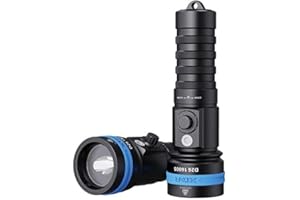 XTAR D26 1600S Lampe de poche de plongée 1600 lm Lumière de plongée 4 modes IPX8 Lumières sous-marines pour exploration en plein air sports nautiques (piles non incluses)