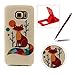 Produktbild Für Samsung Galaxy S6 Edge Hülle Silikon Schutzhülle Tasche Case,Weiches Silikon TPU Gel Bumper Case Etui Schale Cover Skin,Herzzer Modisch Hochwertig Ultra Dünn Slim Thin Bunt Handytasche Mit [Bezaubernd Fuchs Muster] Guter Schutz Kratzfest Flexibel Leicht Gummi Rubber Jelly Soft Protective Stabil Handyhülle Schutztasche Back Cover Case Shell für Samsung Galaxy S6 Edge + 1 x Frei Rot Handy Halterung Ständer + 1 x Frei Weinrot Touch Pen Stift Stylus