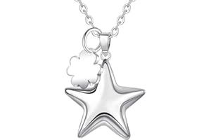 AEONSLOVE Long Chain Lucky Charm Pregnancy Angel Caller Necklace Bola Chime Ball Angel Wings Moon Stars Pendant Long Chains Jewellery Gift for Women Ladies Pregnant Woman Mother