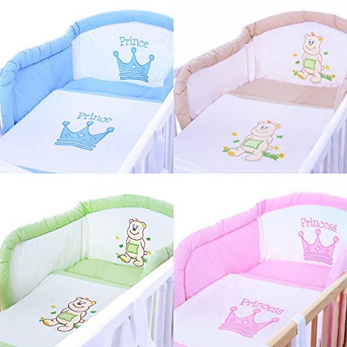 LCP Kids 175 Prince Baby Bedding Set 5 pcs 135x100 - cotton surface - embroidered subjects for cots 120x60 & 140x70