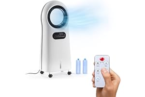 Wintem HURRICANE - Raffrescatore Senza Pale 100w con Telecomando, Serbatoio d'Acqua da 3,5L, Timer, Velocità e Modalità Regolabili, Purificazione dell'Aria, Controllo Remoto, Flusso d'Aria a 360°