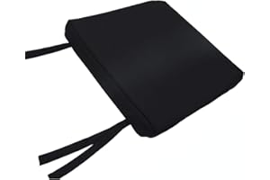 ISTYLE MODE BETTER HOME CHOICE iStyle Mode Set Of 2 - Water Resistant Chair Cushions With Ties Seat Pads Cushion Pad For Indoors Outdoors Patio Garden Foam Cushion Pad - (Pack Of 2) (50x44x4cm, Black)