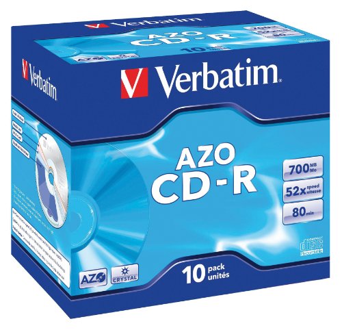 Verbatim CD-R SuperAZO Crystal Surface 700MB 52x CD-Rohlinge im Jewel Case 10er Pack