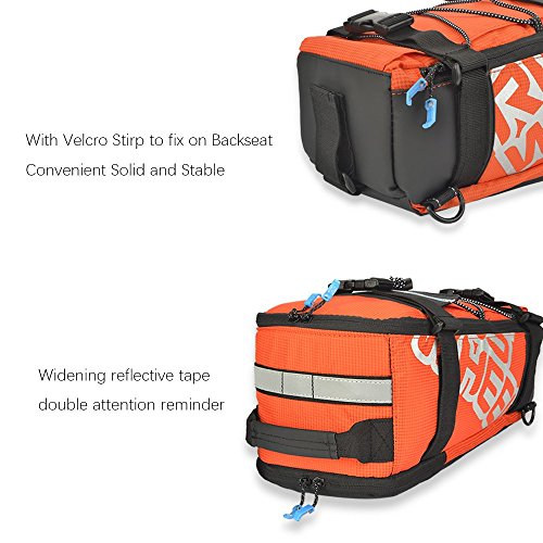 Roswheel 2 in 1 Gepäckträgertasche Radtasche Rucksack Wasserdicht 5 L mit Reflektierendem Band Outdoor (Orange) - 5