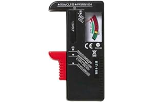 ZXCVWWE Testeur de batterie analogique multi-tailles pour piles bouton AA AAA C D 9 V 1,5 V (fonctionne sans pile)