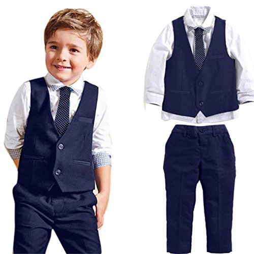 Kalorywee Baby Boys Gentleman Wedding Suits Shirts Waistcoat Long