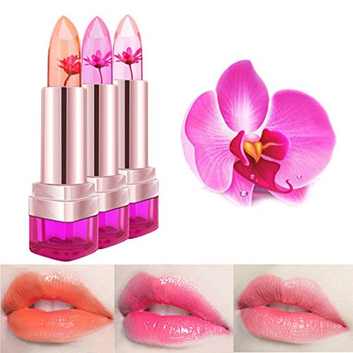 MagiDeal 3stk./set Crystal Jelly Lipstick / Lip Gloss – Long lasting, Moisturizing – 3 Farben - 3