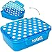 Produktbild Lunchbox / Brotdose / Lebensmitteldose / Frischhaltedose - " Punkte - blau & weiß - Neon " - inkl. Name - Deckel komplett abnehmbar & transparent - 1 Liter - Brotbüchse Küche Essen - 1 Fach - für Erwachsene - Mädchen & Jungen - Kinder Vesperdose - Fächern Brotzeitdose / Dose Box / Frühstücksbox - Vesperbrotdose - Schule / Kindergarten / Kita - Kunststoff - Brotzeitdose - Sandwichbox / Pausenbrotbox Lunch - gepunktet Polka Dots - Punkten - groß Bento Box - Vorratsdose