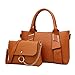 Produktbild Lady Lychee Muster Handtasche Schulter Radon Tasche,Brown-OneSize