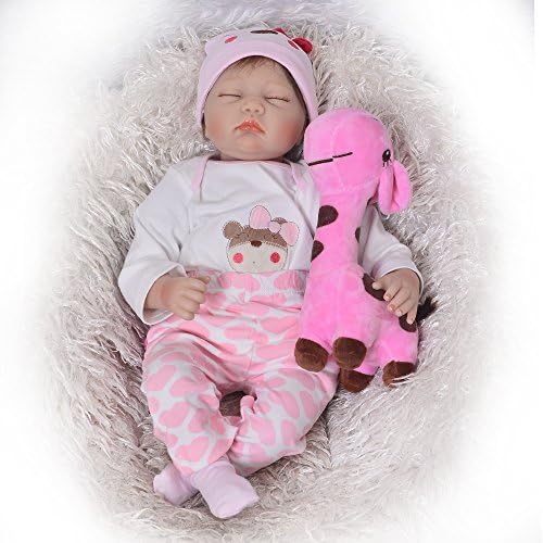 22 Inch Soft Silicone Reborn Baby Dolls Sleeping Babies Realistic Girl Doll Simulation Toy Kids Birthday Gift