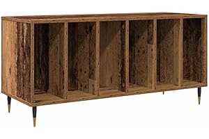 vidaXL Record Cabinet Old wood 100 x 38 x 48 cm Engineered Wood, Living Room, Rectangular Storage Unit, Modern Cabinet Furniture, Ample Organization, Durable Shelving Solution for Home
