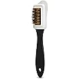 Kaps Quality Nubuck And Suede Multifunctional 4-Sided Cleaning Shoe Brush, Brass Bristle, Cleans And Gives Perfect Nap