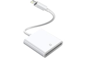 BYONGCHO Lightning to SD Card Camera Reader - Plug and Play for iPhone 14/13/12/11/XS/XR/X/8/7/iPad (White)