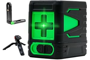 TT RP Green Self-Leveling Laser Level – Cross Line Laser with Carry Bag, High Precision Tool for DIY, Home Improvement, Tiling, and Picture Hanging (Black+ Stand)