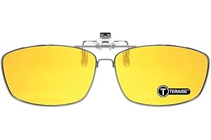 TERAISE Metallic Rim Polarized Clip-on Sunglasses Men’s Clip on Sunglasses With Flip Up Function Suitable Driving Outdoor Sports