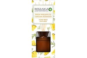 AIRWICK Botanica by Air Wick Air Freshener Reed Diffuser, Fresh Pineapple and Tunisian Rosemary, Pack 1 x 80ml, Inspired By Nature, Room Diffuser
