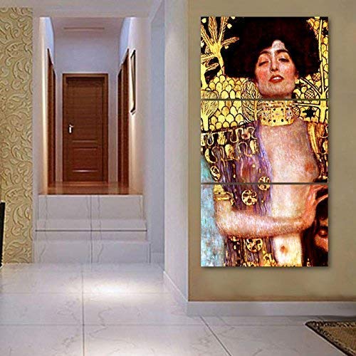 Tableau Triptyque Klimt Judit L 90x180 Cm - 