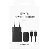 Samsung 15 Watt Hızlı Şarj Seti, Type-C Adapt&ouml;r ve Type-C Kablo, Siyah, EP-T1510XBEGWW