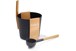 ‎COVHA SET> KOLO Sauna Kübel 3 + Kelle, schwarz/Saunakübel/Saunaset