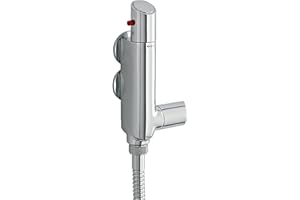 ENKI, Vito, T28, Chrome, Thermostatic Caravan/Boat Shower Mixer Valve, Solid Brass, Anti-Scald Thermostatic Device, Constant Temperature Control, Modern Design, Easy to Install, 1-Year Guarantee