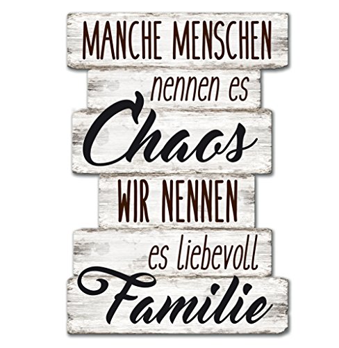 Wandschild Dekoschild Chaos Familie Schild Sprüche Vintage Shabby 29 x 20 cm