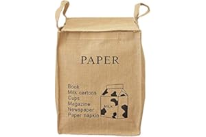 KIAOTIME Jute Weave Recycling Bag Waste Bin Bags Basket for Home Kitchen Office - Natural Style Recycle Garbage Trash Sorting Bins Organizer Baskets Recycling Container