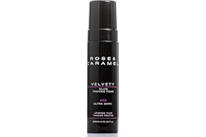 Rose & Caramel Velvety Dark - Ultra Dark Olive Self Tanning Mousse 200ml No Orange Tones. Extra Dark Fake Tan (Dark - Ultra Dark)