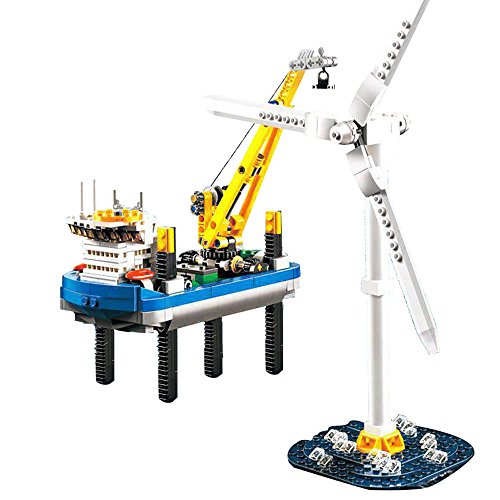 37002 Custom Bausteine Windpark Borkum Riffgrund inkl. Windrad, 599 Teile thumbnail