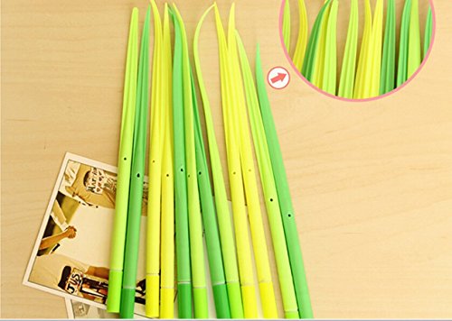 Katomi Blatt, Forest Green Grass Klinge Gras Silikon-Kugelschreiber, schwarze Tinte, 12-er Packung, getragen werden - 3