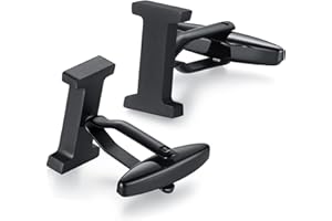 HONEY BEAR 1 Paar Herren Edelstahl Manschettenknöpfe Hochzeit Cufflinks Manschettenknopf Silber Buchstabe,MEHRWEG