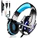 Produktbild EACH Tsing Stereo PS4 G9000 Gaming Headset 3.5mm PC LED-Licht Gaming Bass Stereo (Schwarz-blau)