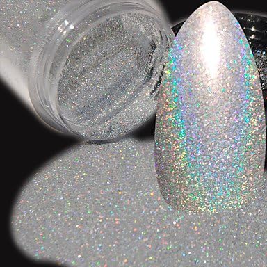 Holographic Laser Silver Nail Glitter Rainbow Dust Manicure Powder Pigment