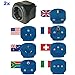 Produktbild 2er-Set Eurosell Reise-Adapter Reiseadapter World-Europe mit Schutzkontakt UK US F CH AUS ZA I