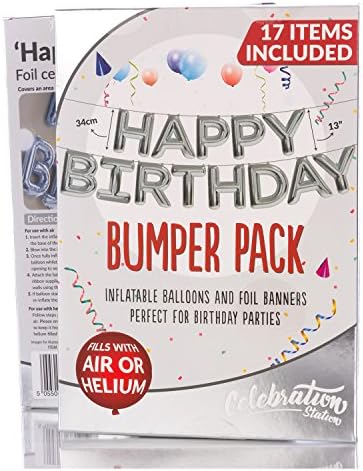 Celebration Station Happy Birthday Balloon Banners (Silver)
