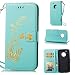 Produktbild Moto G5 Plus Hülle, Anlike Schutzhülle für Motorola Moto G5 Plus (5.2 Zoll) Wallet Tasche [Butterfly geprägte Serie Bronzing] Handyhülle - Grün