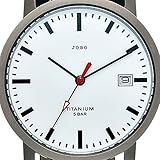JOBO Damen Armbanduhr Quarz Analog Titan Leder Datum Damenuhr