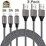 cable iphone 7 original apple 【3Pack / 1M cable】 El cable del iPhone con 1M de longitud brinda más comodidad y posibilidad de carga en el automóvil, la oficina, el hogar, los viajes, el hotel