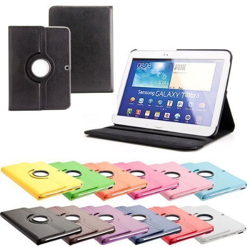360° Tab3 10.1 Standtasche für SAMSUNG GALAXY TAB 3 10.1 P5200 P5210 P5220 Hülle Schutz Etui Tasche Cover (Gelb)