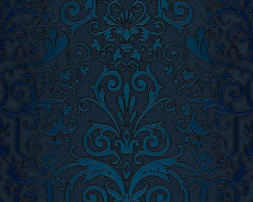 Versace Designer Barock Tapete Home Collection 935454 Jugendstil Vliestapete Vlies Tapete Barockmuster Türkis Blau