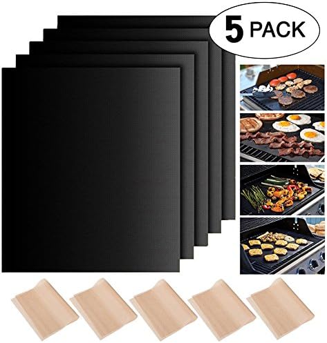 BBQ grill mats,10 Pack Non Stick Oven Liner Teflon Cooking Mats Easy to Clean Perfect for Baking on Gas, Charcoal (40cmx33cm, 34cmx23cm)