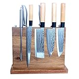 Anti-Slip-Basis: Fertig mit rutschfester Matte auf dem Boden, ist unser Bambusmesserblock sicherer, auf rutschigen Arbeitsplatten als gewöhnliche Blöcke zu verwenden; Kein Schleudern, Rutschen, Rutschen oder Wackeln mehr.