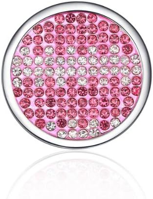 Interchangeable Coin for Interchangeable Pendant Necklace -Pink &amp; White - (pendant not included)