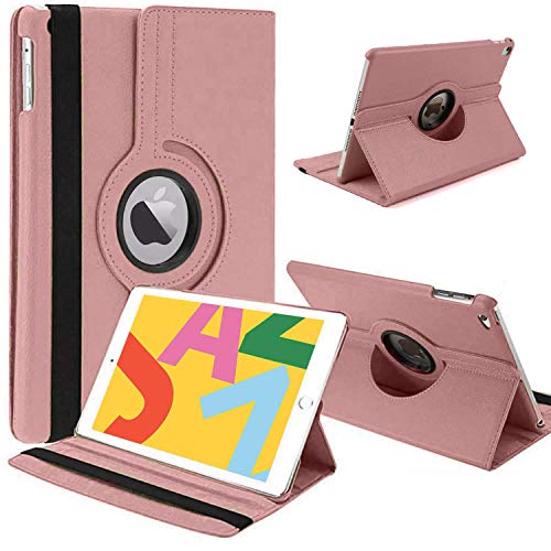 KP TECHNOLOGY Case for iPad 10.2 2019, Case for iPad 7th Generation 2019, Leather Smart Folio 360 Case for iPad 10.2 / iPad 7th Generation (2019 Model) (ROSE GOLD)