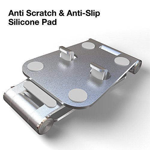 SLEO Supporto Tablet, Porta cellulare Universale Stand stand da tavolo pieghevole e regolabile Multi-Angolo Holder per Nintendo Switch, Tutti gli iPhone, iPad, Smartphone, Tablet, Kindle - Argento